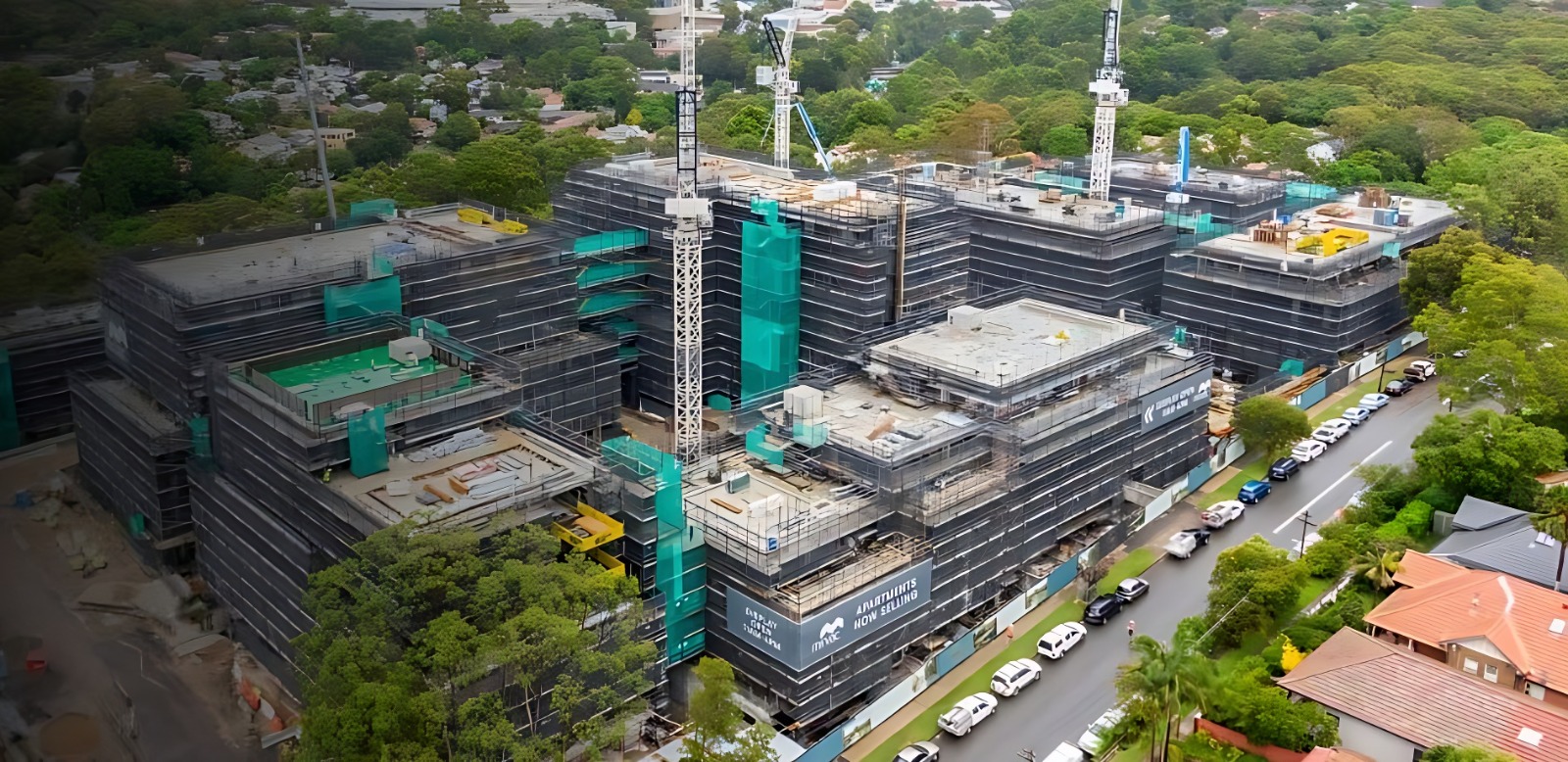 Mid-rise residential towers under construction